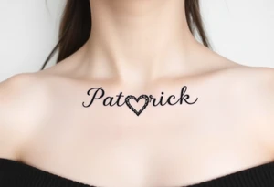 The name Patrick with a hearts tattoo idea