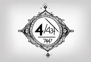 The number 444, god is greater than the highs and lows, the word grit, acronym ACE and a violet tattoo idea