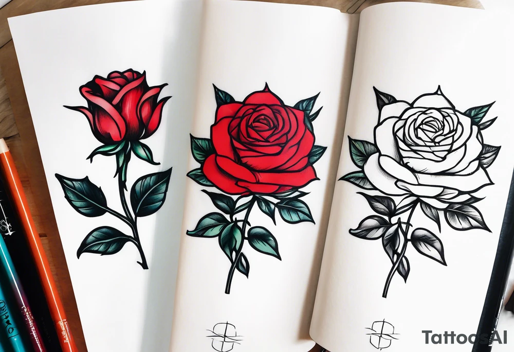 Zwei Rosen mit Leuchtturm tattoo idea