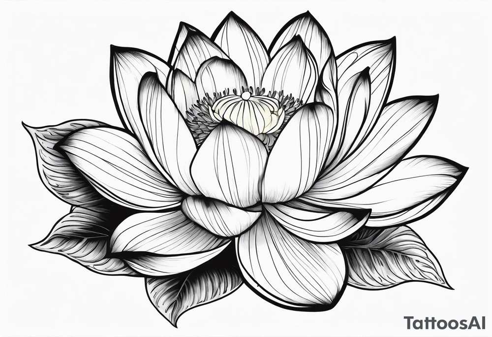 white lotus flower outline tattoo idea