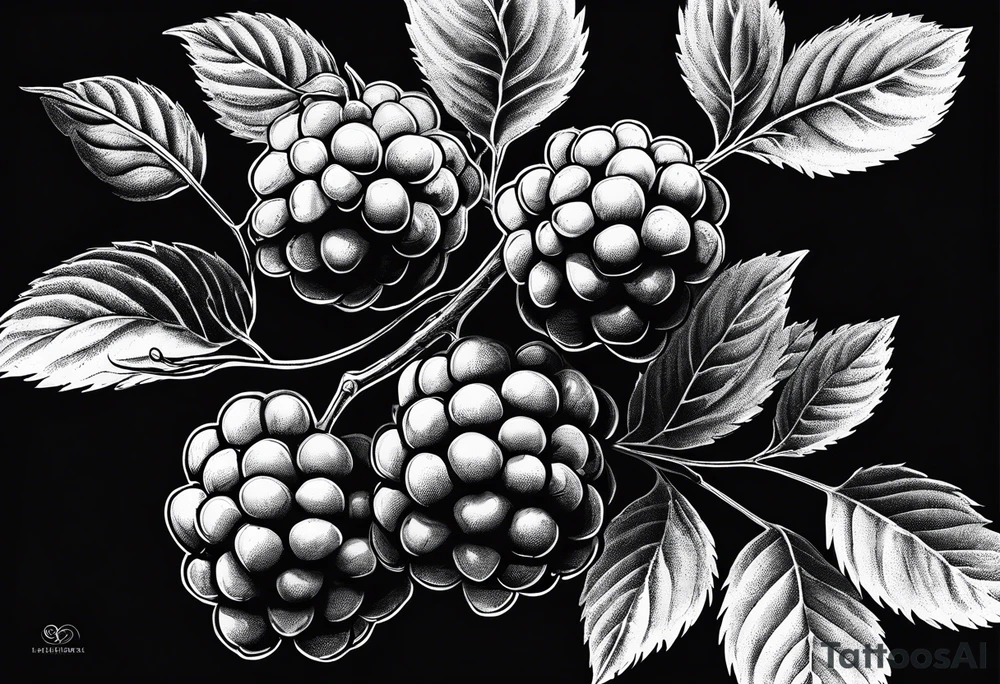 a raspberry branch that has a masculine look to it. tattoo idea