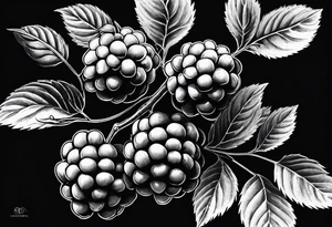 a raspberry branch that has a masculine look to it. tattoo idea