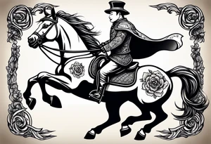 panda riding a horse tattoo idea