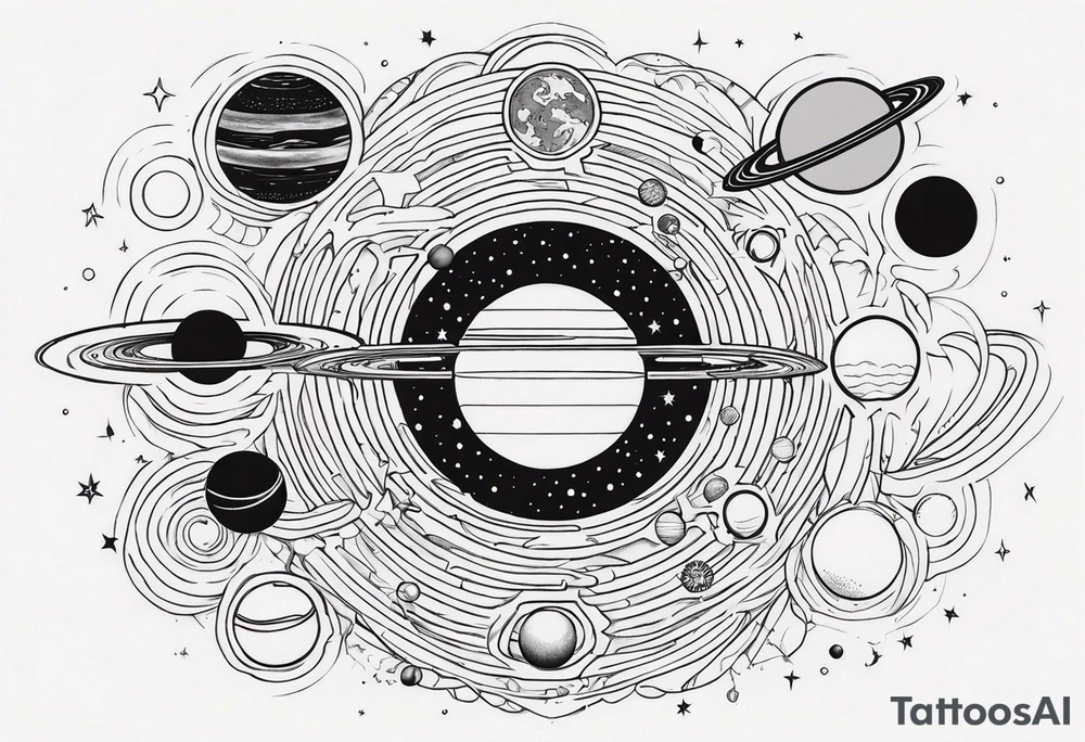 the solar system tattoo idea