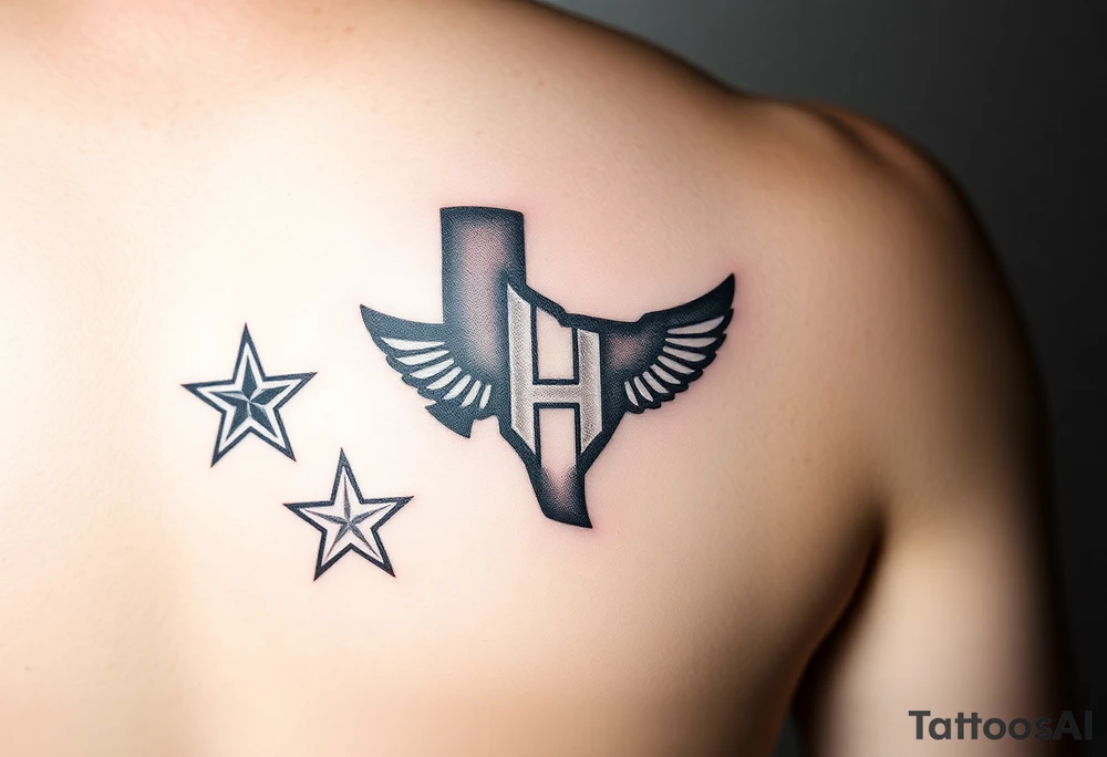 Combine all athletics Houston team logos into one nice one tattoo idea