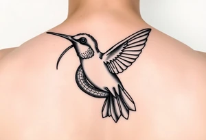 Humming bird held by hissing snake tattoo idea