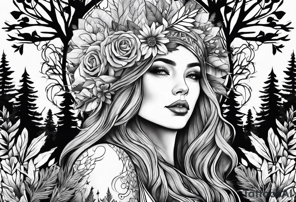 Forest mother tattoo idea