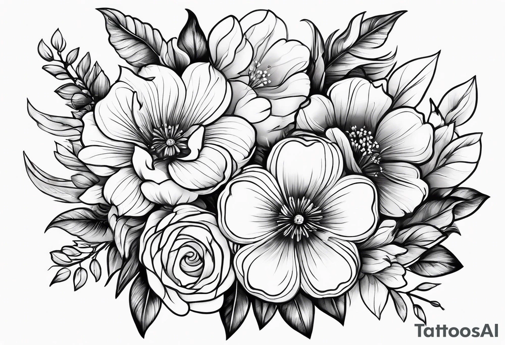Small micro flower tattoo idea