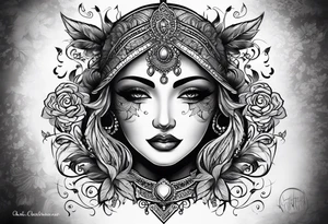 Write in text “Chattha” in cursive font whilst blending it in with some nice shading as a big forearm tattoo tattoo idea