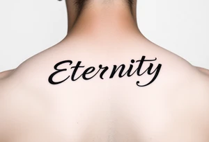 Eternity in elegant font Japanese style tattoo idea