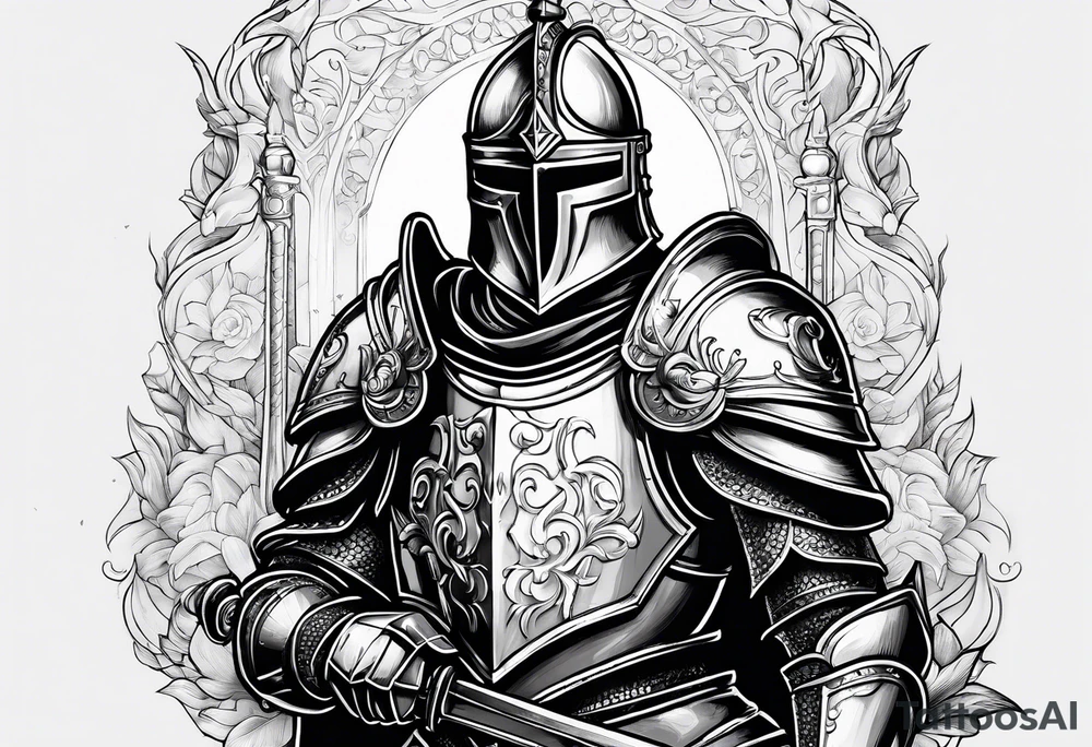 knight with heavy armor tattoo idea