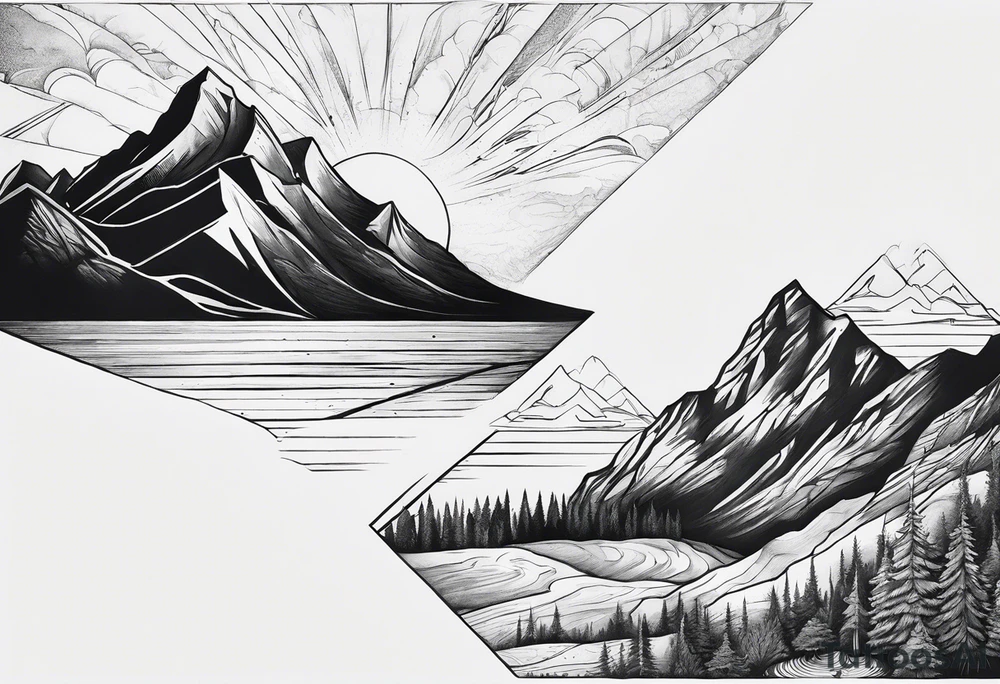 Mountains, concept tattoo idea