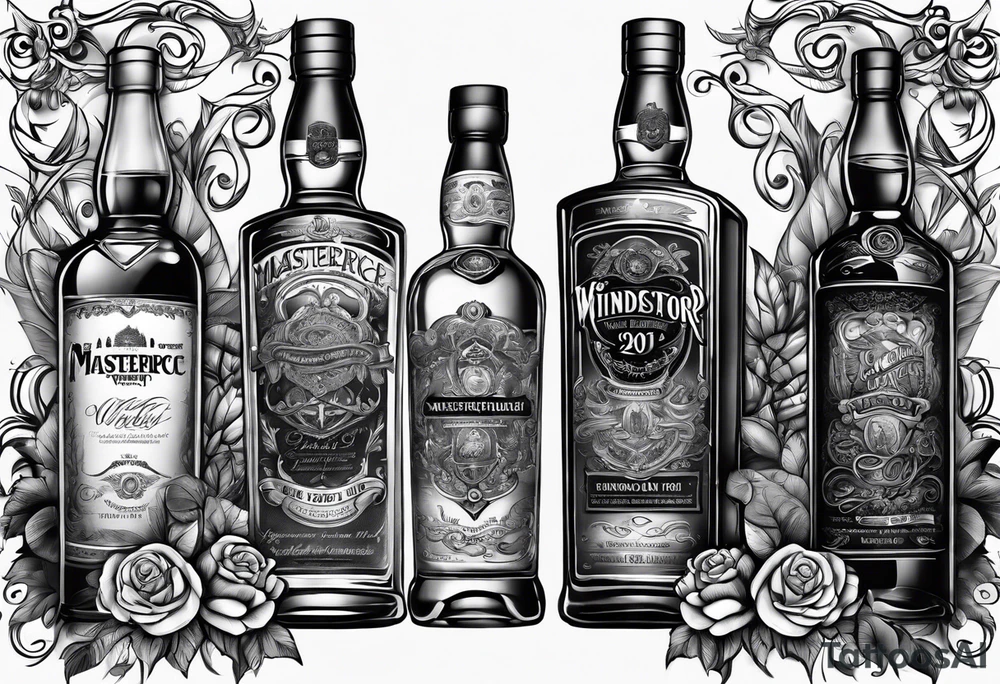 Imported Windsor Canadian whiskey tattoo idea