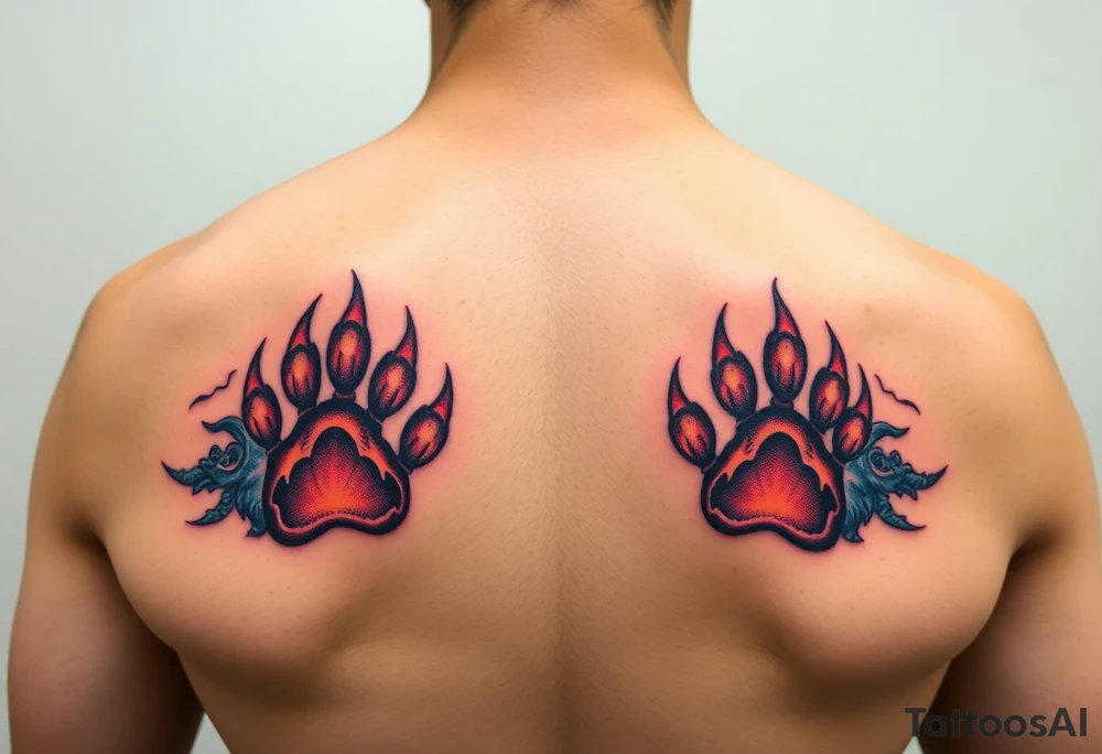 Lion paw prints tattoo idea