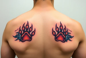 Lion paw prints tattoo idea