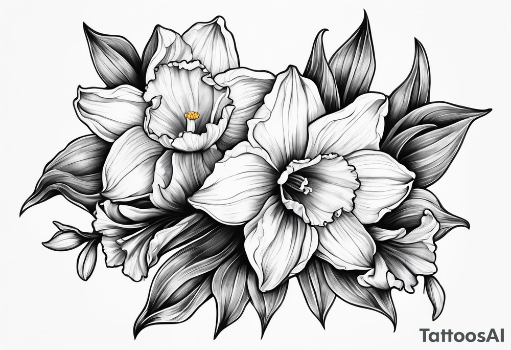 daffodil design tattoo idea