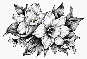 daffodil design tattoo idea