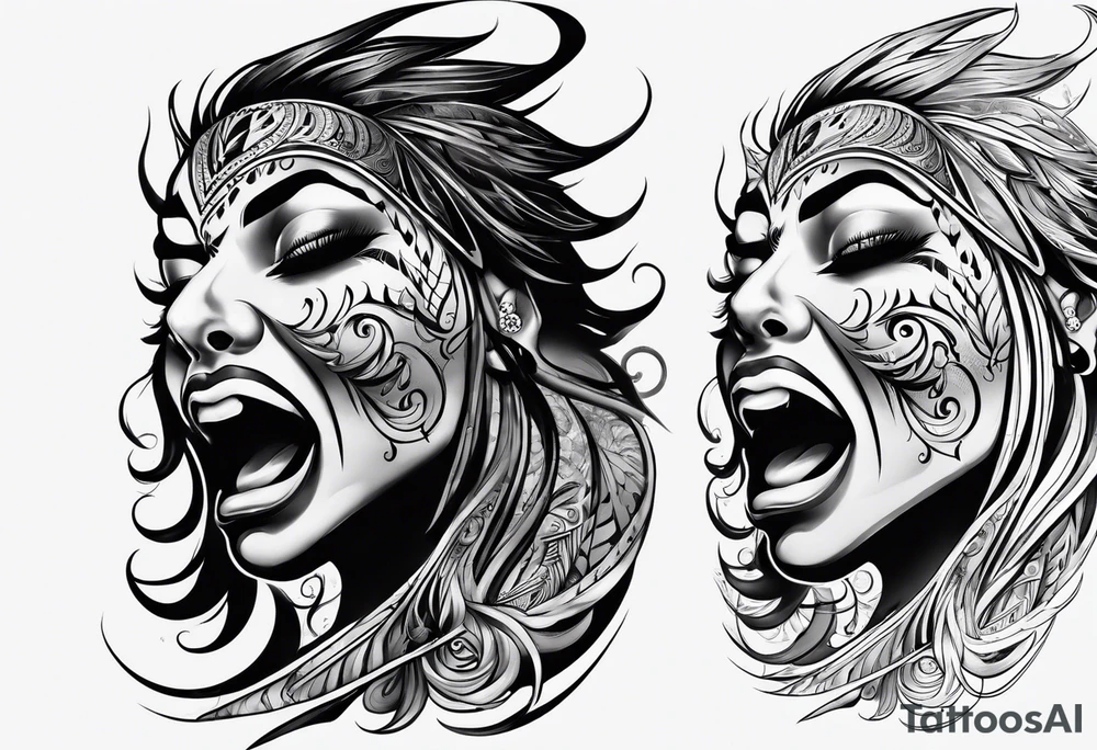 Ghost crying tattoo idea