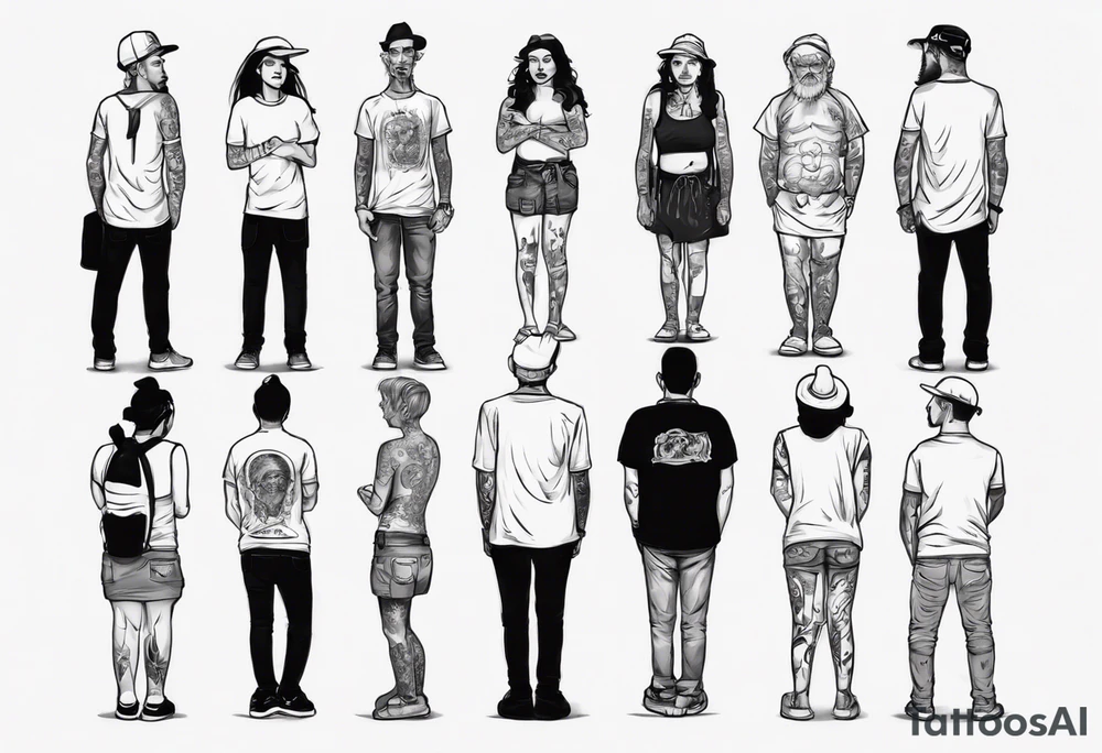 People waiting in line. tattoo idea