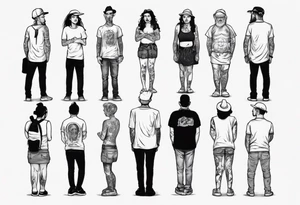 People waiting in line. tattoo idea