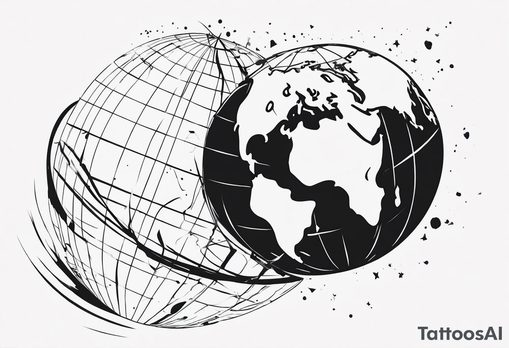 globe shattering tattoo idea