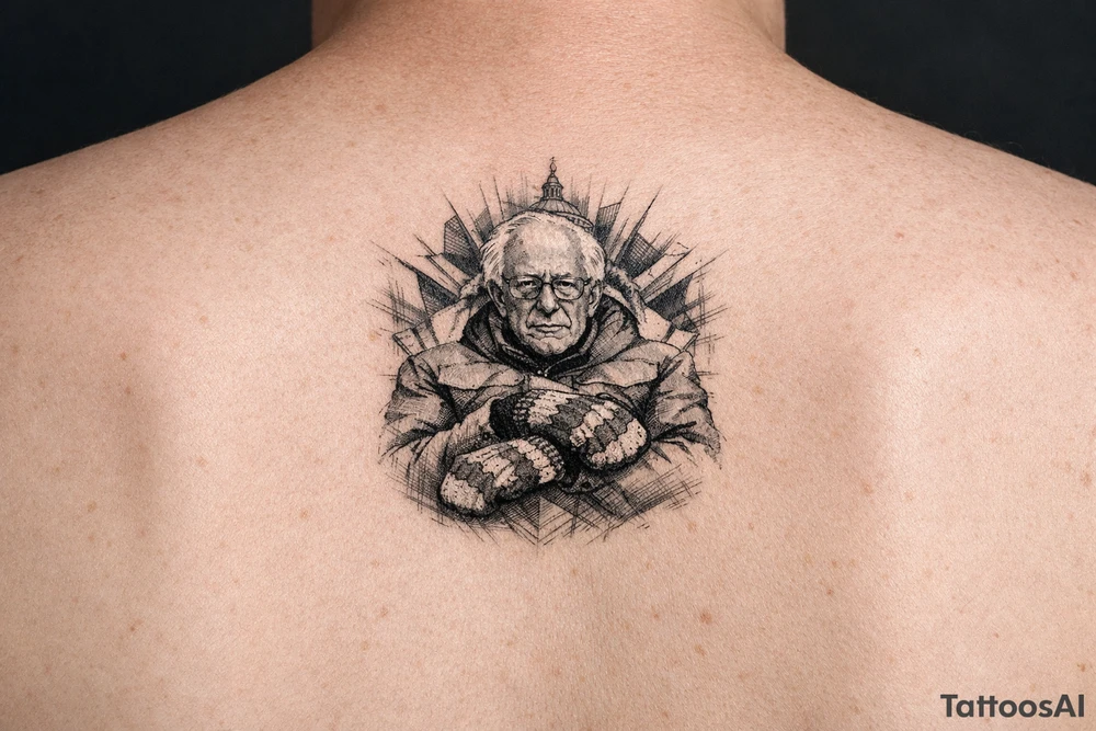 Bernie in front of neck tattoo idea