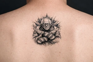 Bernie in front of neck tattoo idea