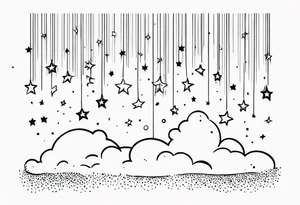 cloud raining stars tattoo idea