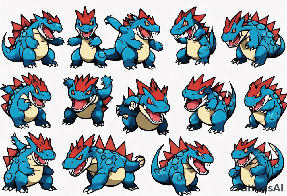 Feraligatr pokemon fierce tattoo idea