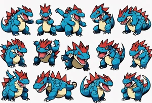 Feraligatr pokemon fierce tattoo idea