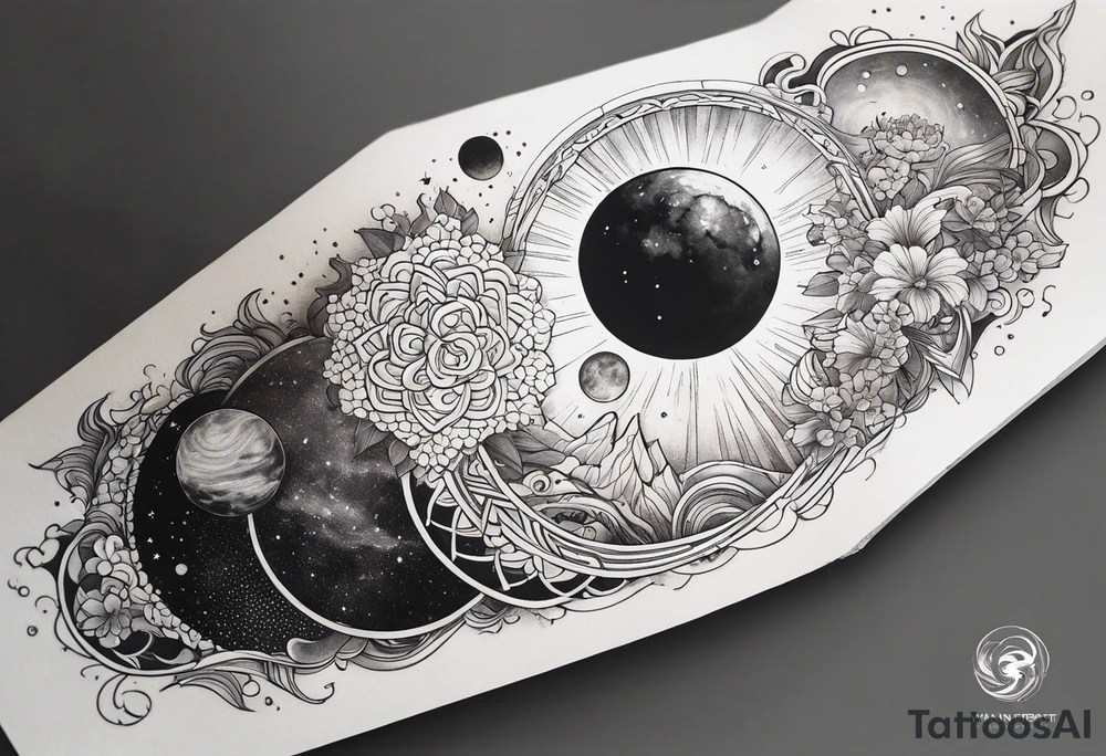 Man,solar, planet space tattoo idea