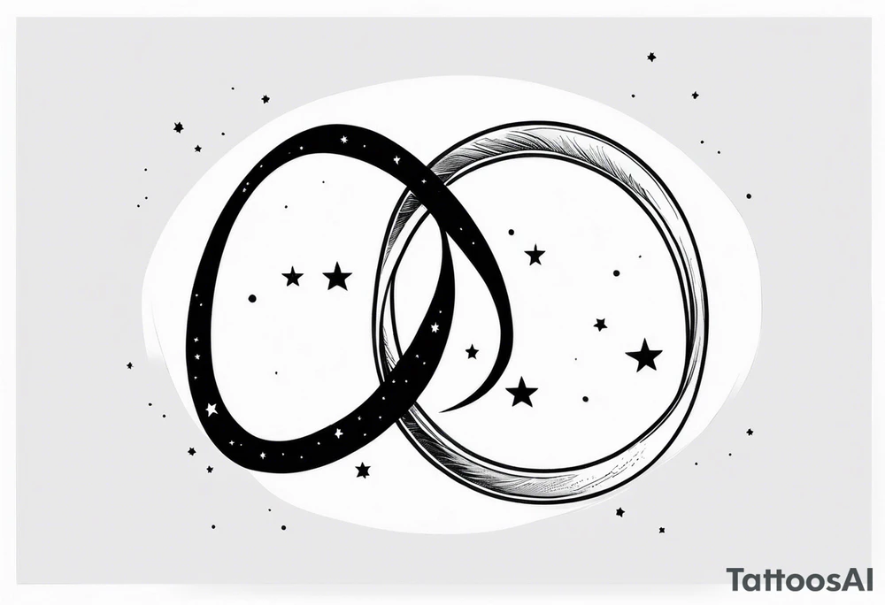 Infinity ring with stars tattoo idea