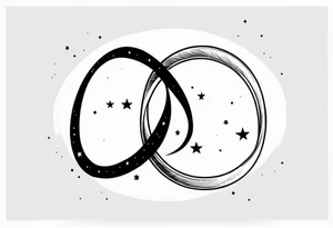Infinity ring with stars tattoo idea