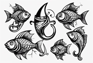 Fish hooks tattoo idea