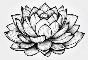 a masculine line drawing of a lotus flower tattoo idea