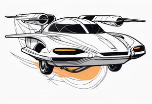 futuristic flying car tattoo idea