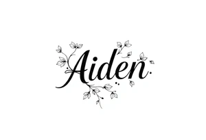 The name Aiden with vines tattoo idea