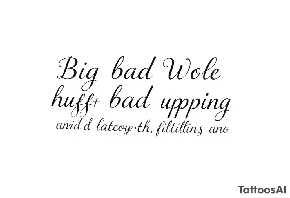 Big bad wolf huffing puffing and blowing a brick house down tattoo idea Big bad wolf huffing puffing and blowing a brick house down tattoo idea