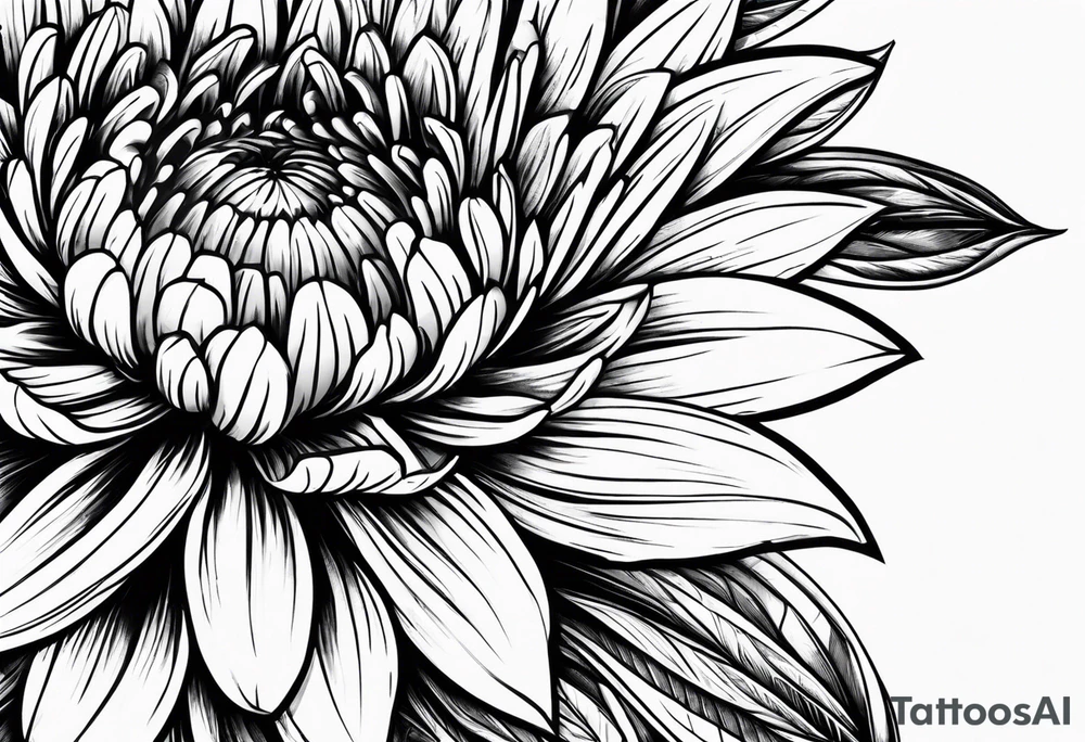 aster flower with roman numerals IX-VI-LVII tattoo idea
