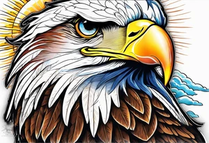 eagle and sun and sea tattoo idea