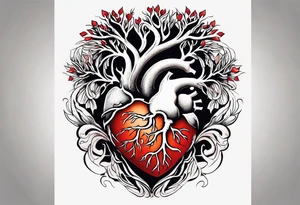 Heart with roots tattoo idea