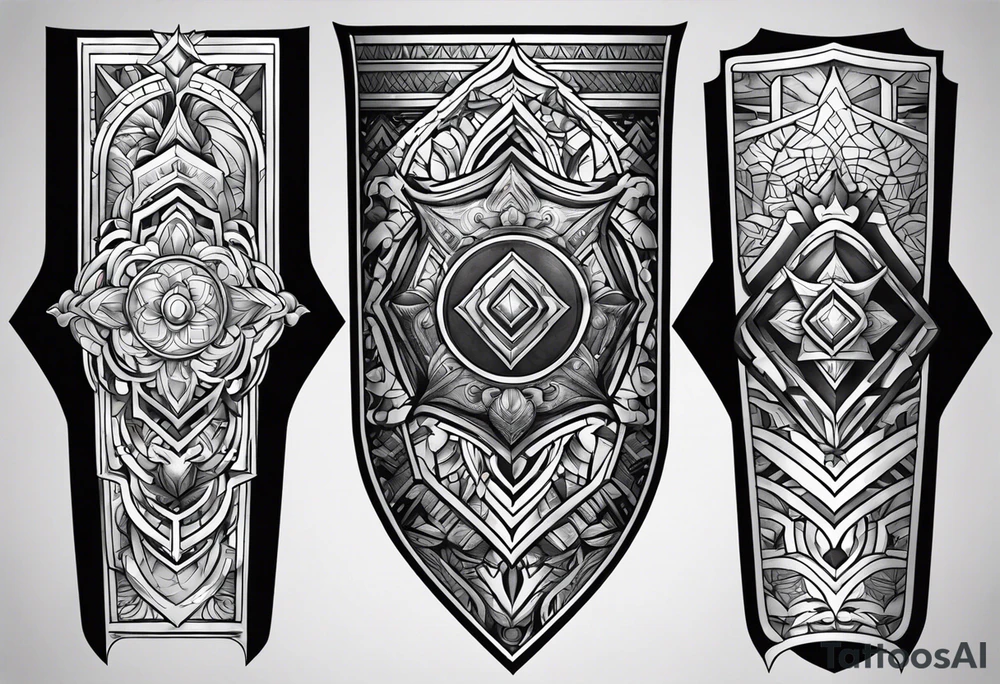 Leg shield tattoo tattoo idea