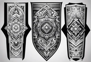 Leg shield tattoo tattoo idea