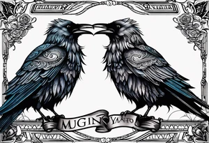 Hugin y munin peleando tattoo idea