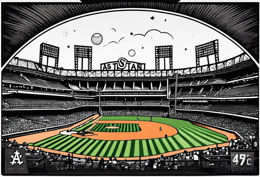 Minute Maid Park with Astros written below it tattoo idea