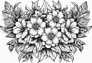 Western floral and stars tattoo idea