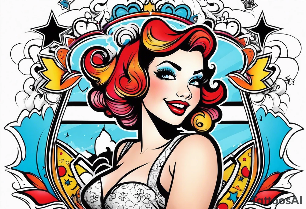 Sexy pinup girl tattoo idea