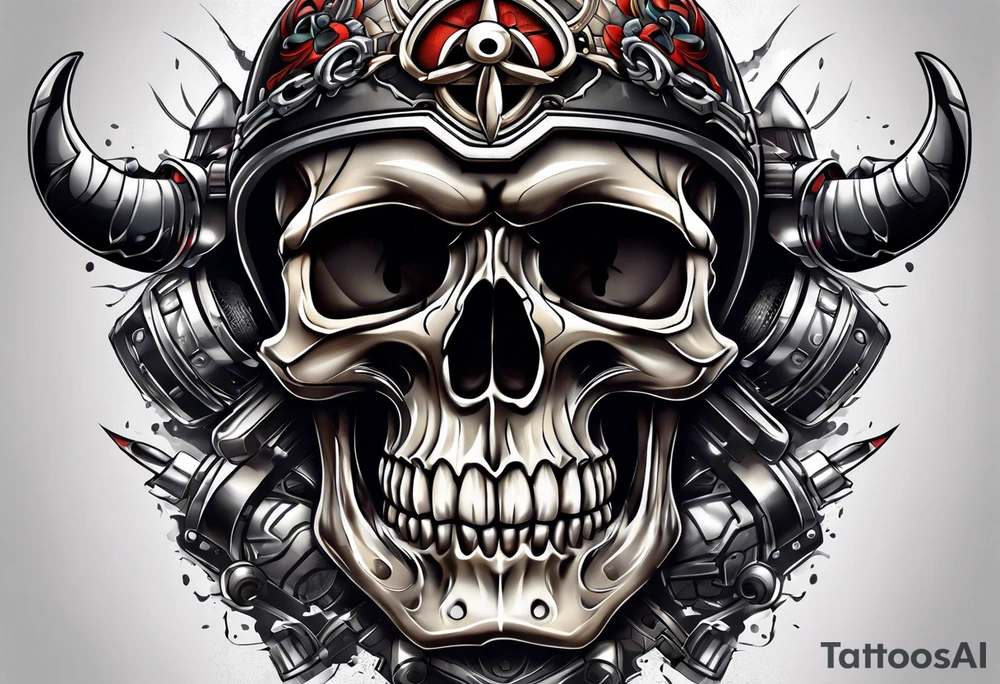 Chopper skull tattoo idea