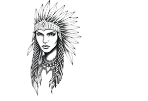 Fierce Female Native American tattoo idea