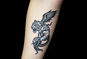 Crane, tiger, monkey and snake tattoo idea